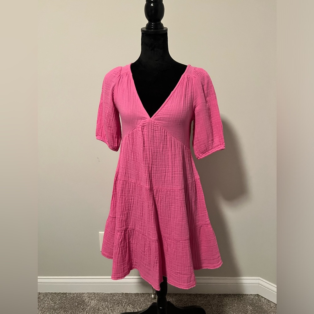 Aerie Chic Pink Tie-back Dress